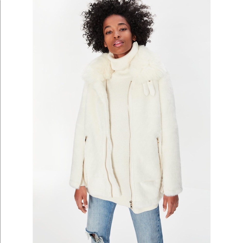 NWT Zara Faux Fur Bikers Jacket_6